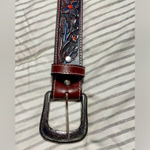 Size 36 Custom Tooled Leather Cowgirl Belt